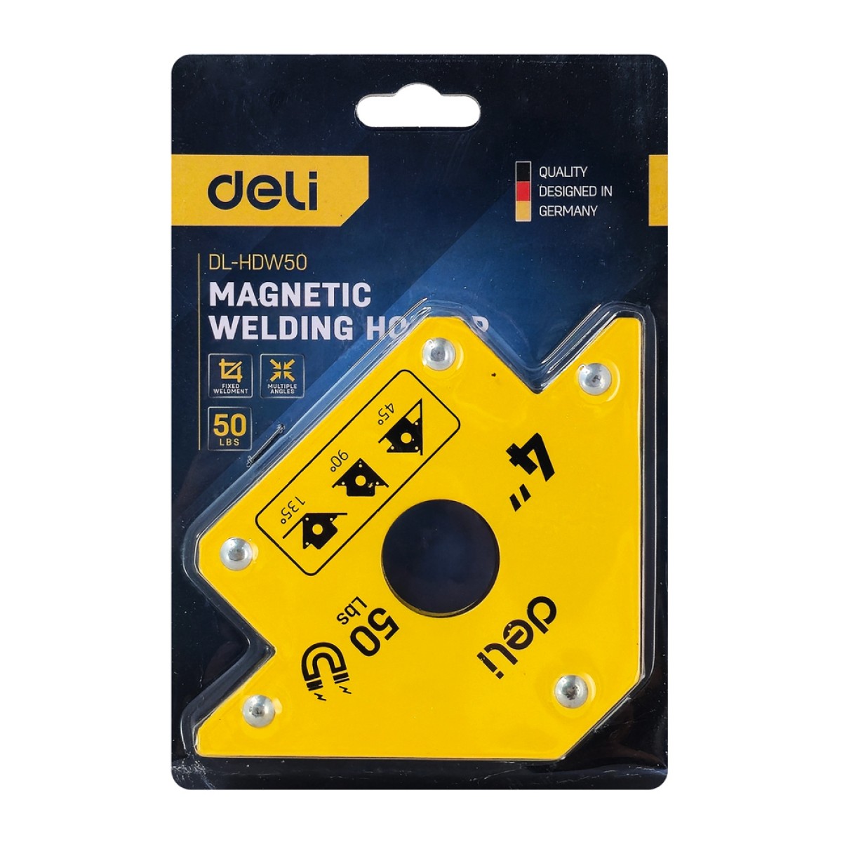 DELI μαγνητική γωνία συγκόλλησης DL-HDW50 με 45°/90°/135° γωνίες, 4", 22kg