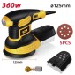DELI έκκεντρο τριβείο DL-SG125-E3, 360W, Φ125mm, ρυθμιζόμενη ταχύτητα & συλλέκτη