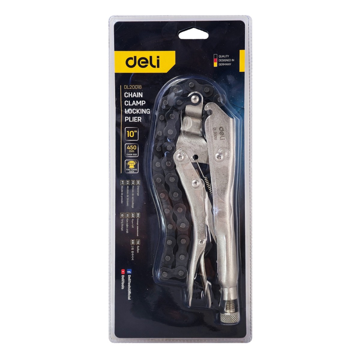 DELI αλυσοκάβουρας DL20018, 10"/250mm, 450mm αλυσίδα