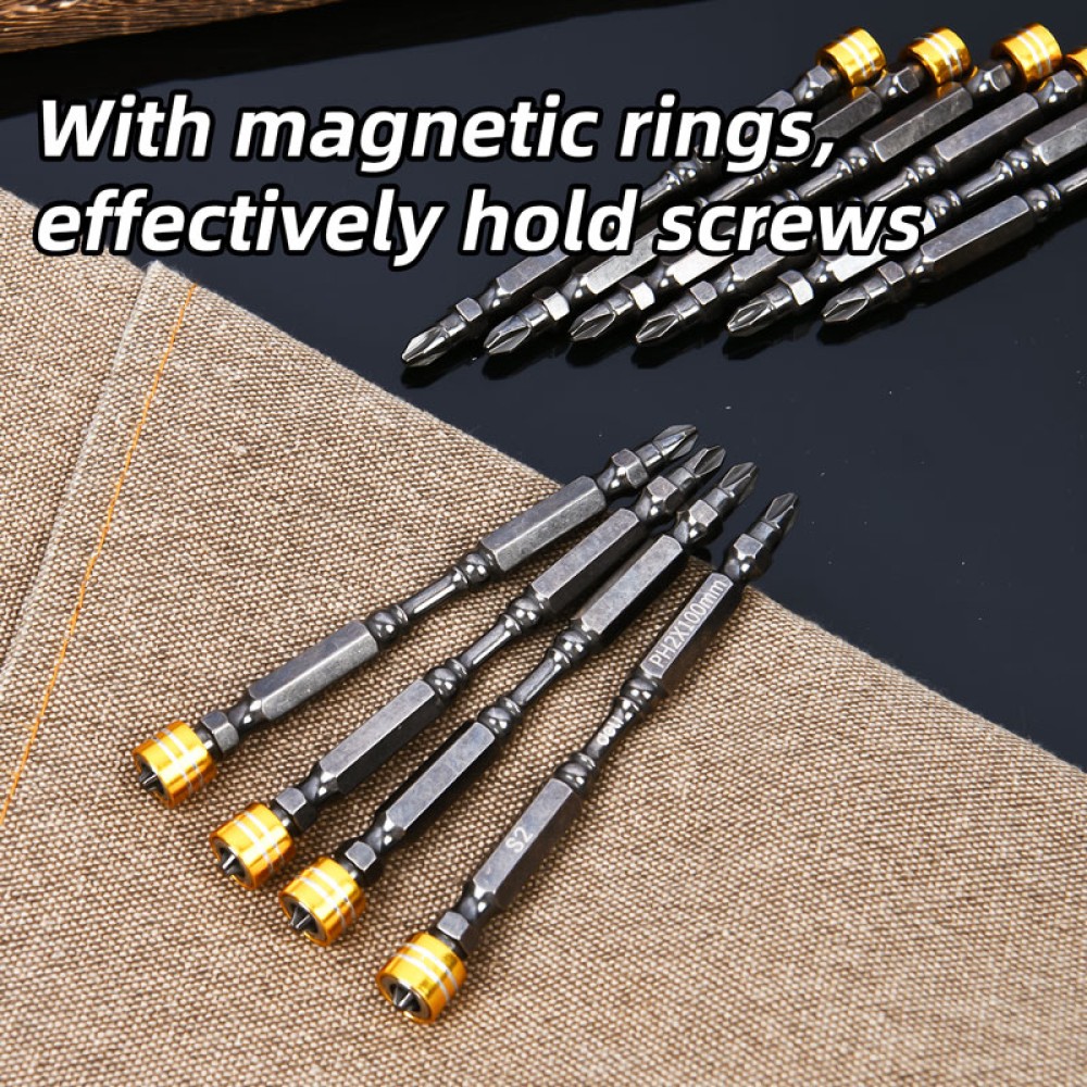 DELI σετ μύτες κατσαβιδιού DL255100 για δραπανοκατσάβιδο, διπλή κεφαλή, PH2x100mm, με μαγνητικό ring, 10τμχ