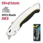 DELI κοπίδι DL410 με ανταλλακτικές λεπίδες, μεταλλικό, 19mm, γκρι