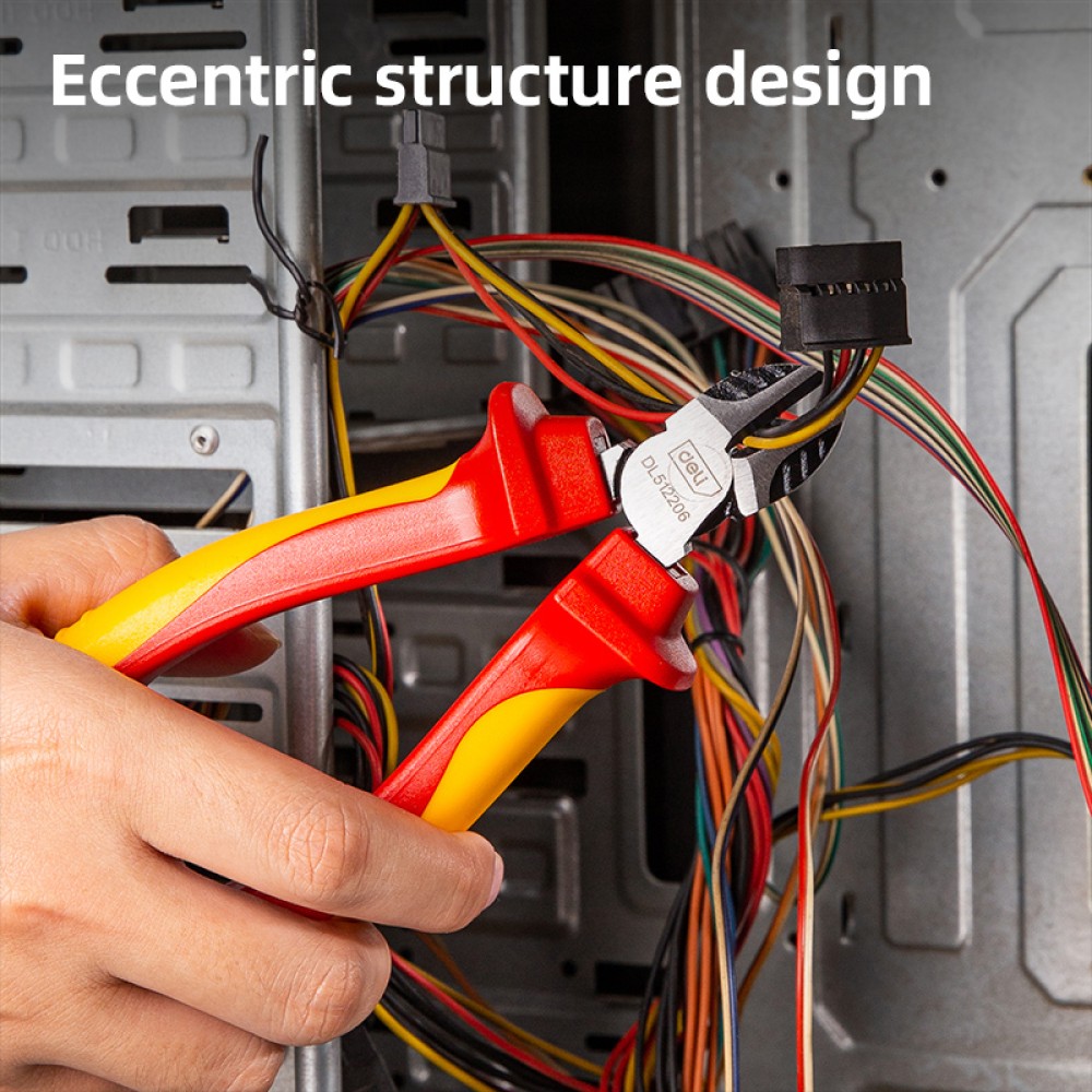 DELI πλαγιοκόφτης ηλεκτρολόγου DL512206 με αντιολισθητικές λαβές, VDE 1000V, 160mm