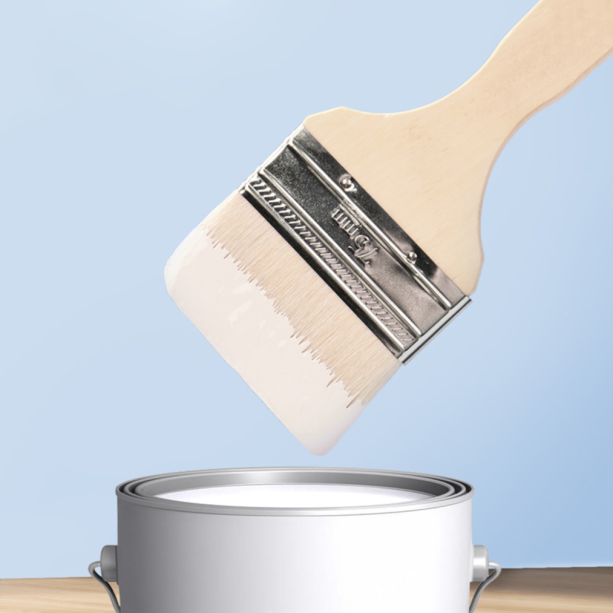 DELI σετ πινέλα βαφής DL528101 με φυσικές τρίχες, ξύλινη λαβή, 50/75/100mm, 3τμχ
