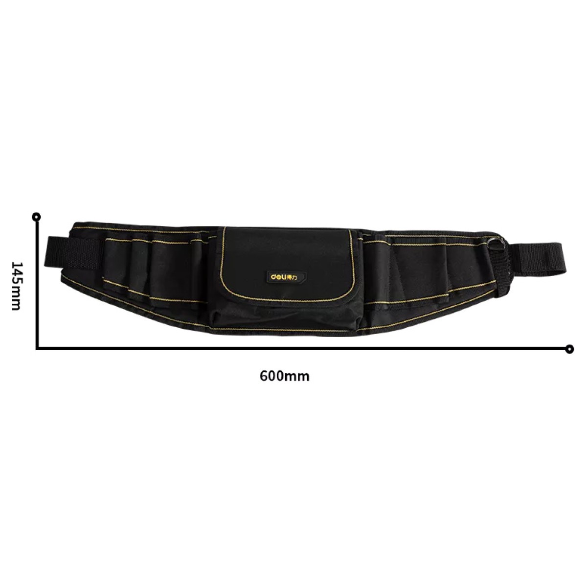 DELI εργαλειοθήκη μέσης DL5864, υφασμάτινη, 60x14.5x5cm, μαύρη