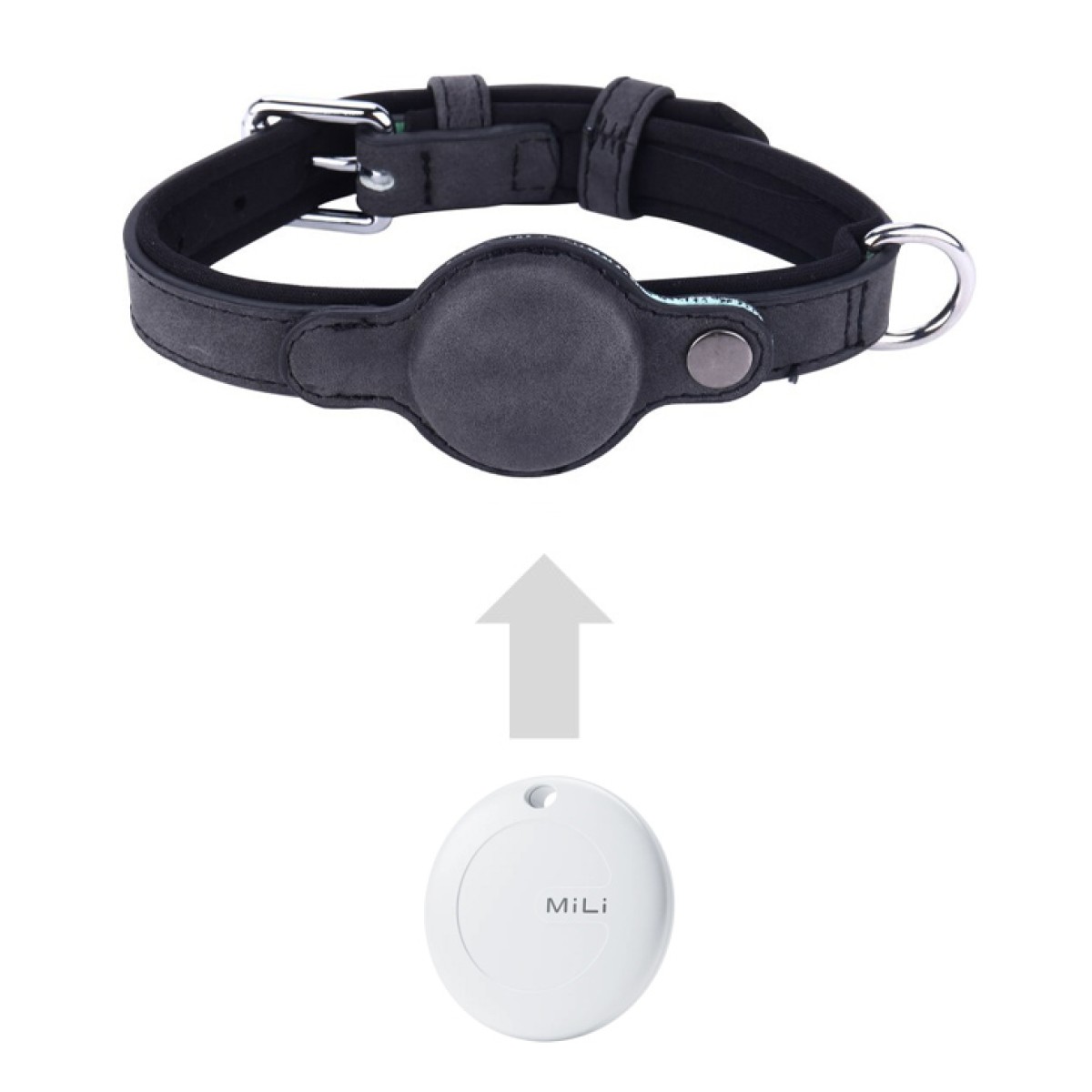MILI κολάρο με θήκη smart tag MiCollar για σκύλους, small, μαύρο