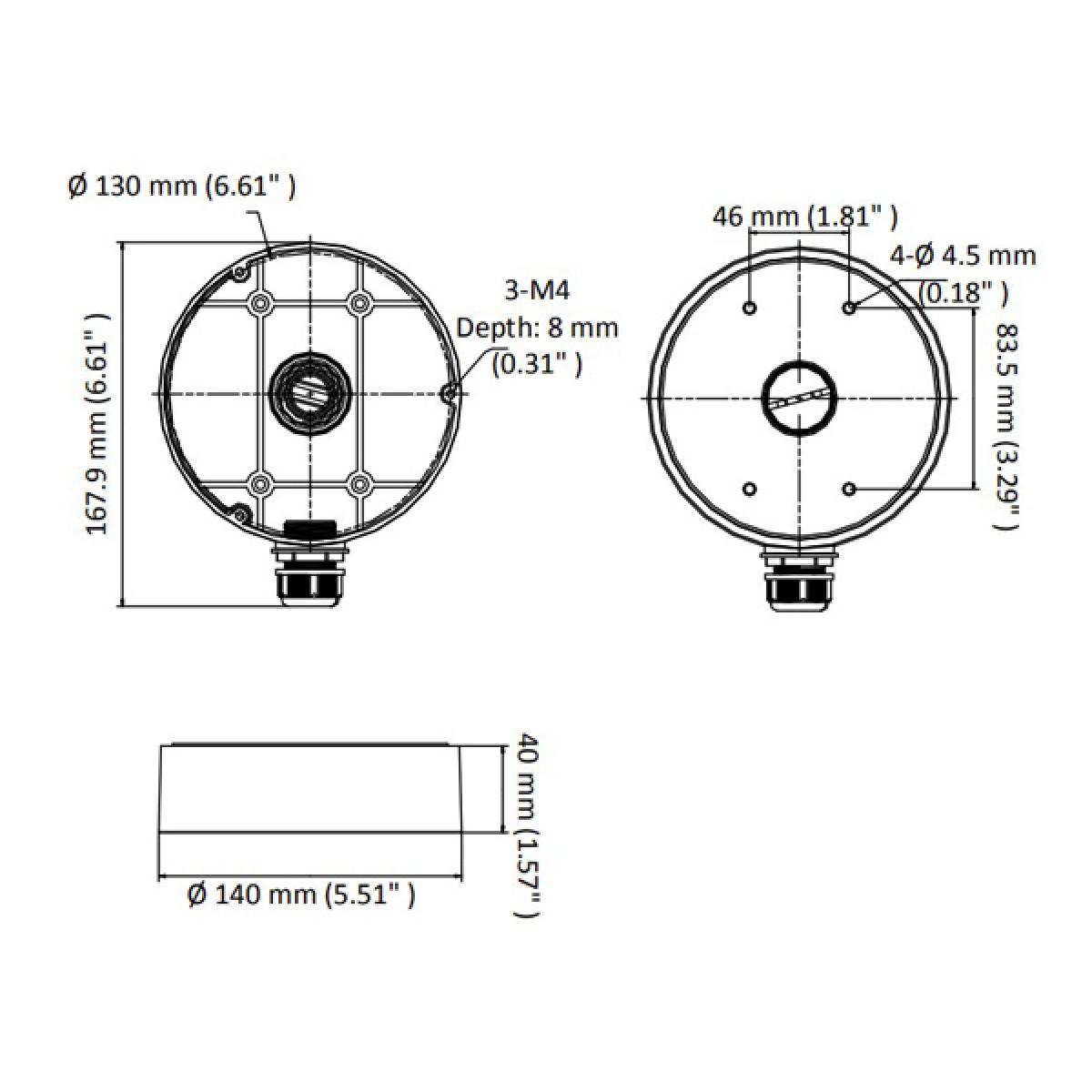 HIKVISION HIWATCH βάση κάμερας DS-1280ZJ-DM45, μεταλλική, λευκή