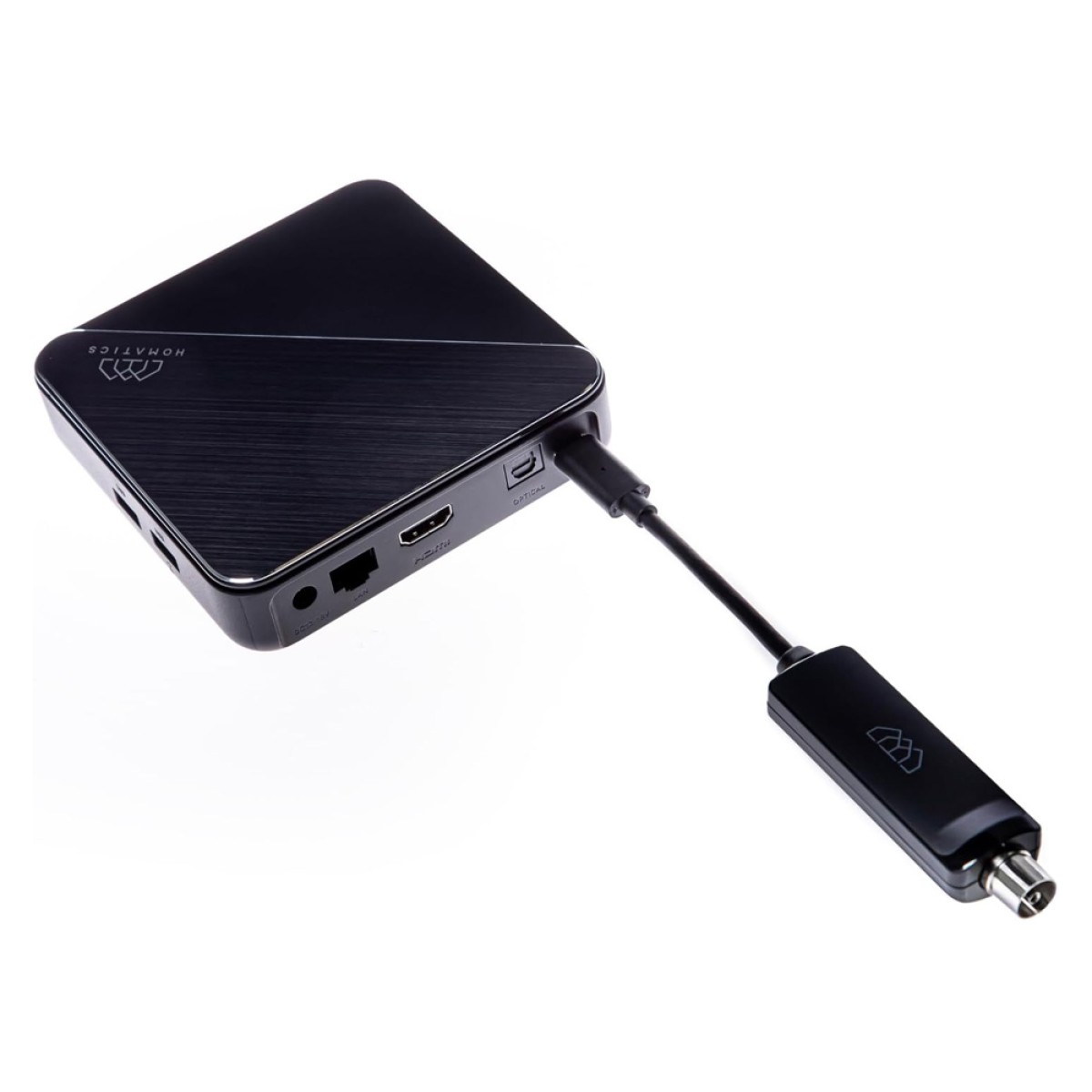 HOMATICS δέκτης κεραίας DVBT2TUNER για TV Box, DVB-T2, USB-C, μαύρος