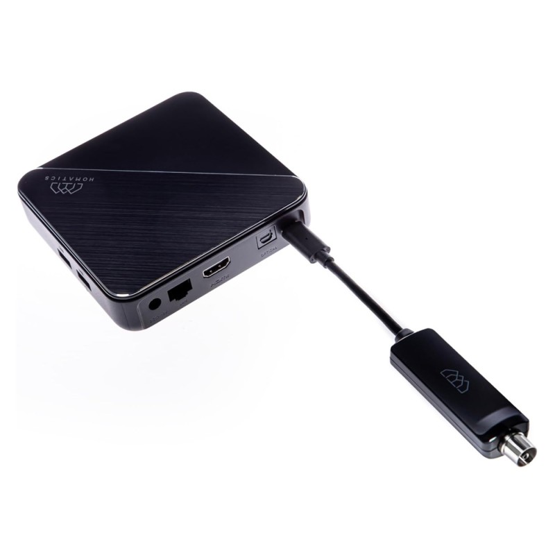 HOMATICS δέκτης κεραίας DVBT2TUNER για TV Box, DVB-T2, USB-C, μαύρος