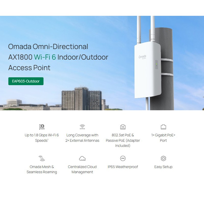 TP-LINK access point EAP603-Outdoor, WiFi 6, Mesh, AX1800, EU/1.0