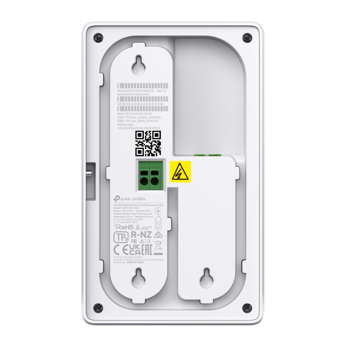 TP-LINK access point EAP615GP-Wall, WiFi 6, 1800Mbps AX1800, Mesh, GPON, V1.0