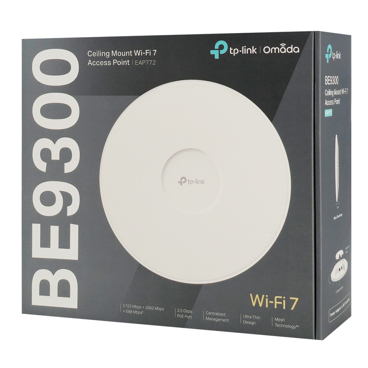 TP-LINK access point EAP772, οροφής, WiFi 7, 9300Mbps BE9300, Tri-Band, Mesh, V2.0