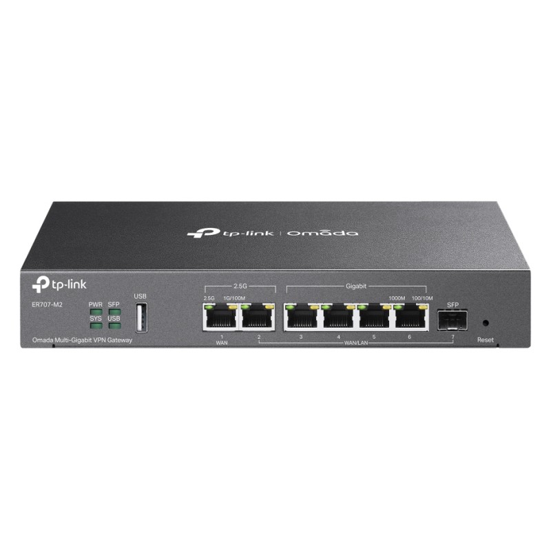 TP-LINK multi-gigabit VPN router ER707-M2, 6x Ethernet port & 1x SFP port, έως 2.5Gbps, Ver. 1.20