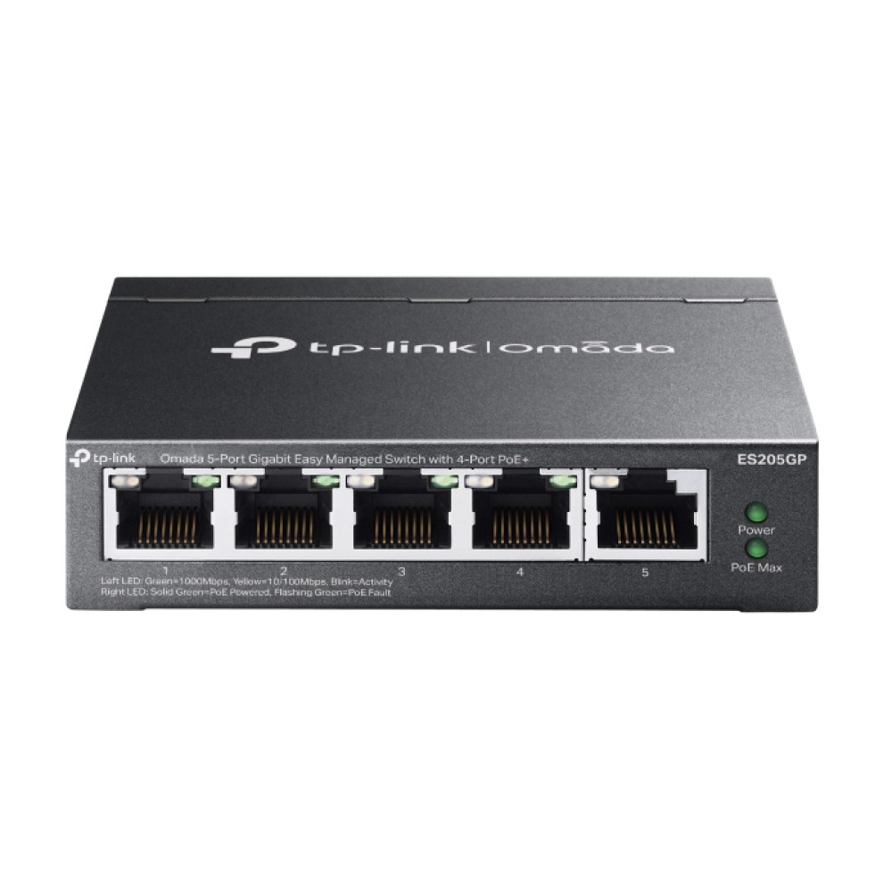 TP-LINK easy managed switch ES205GP, 5x Gigabit θύρες, PoE+, V1.0