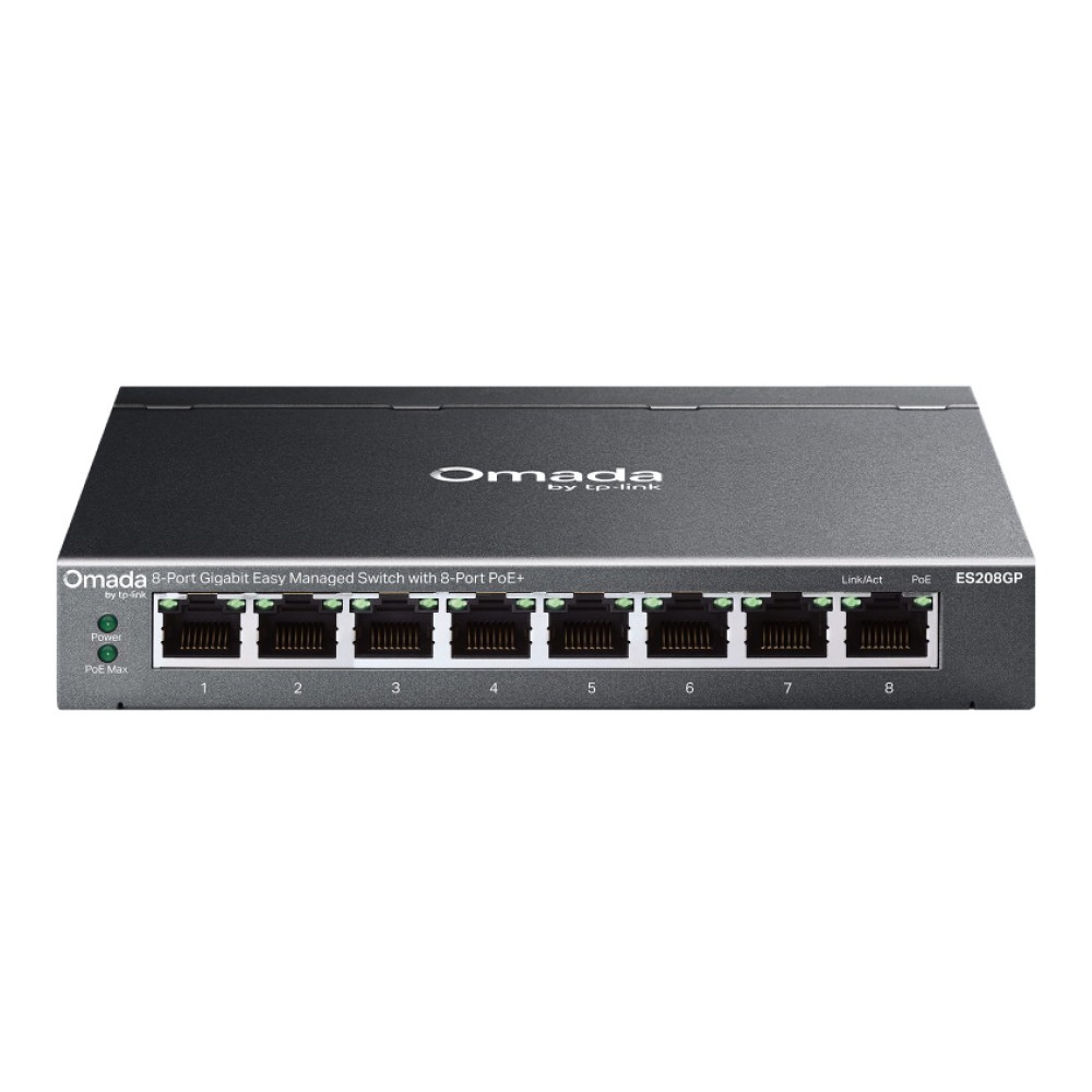TP-LINK easy managed switch ES208GP, 8x Gigabit θύρες, PoE+, V1.0