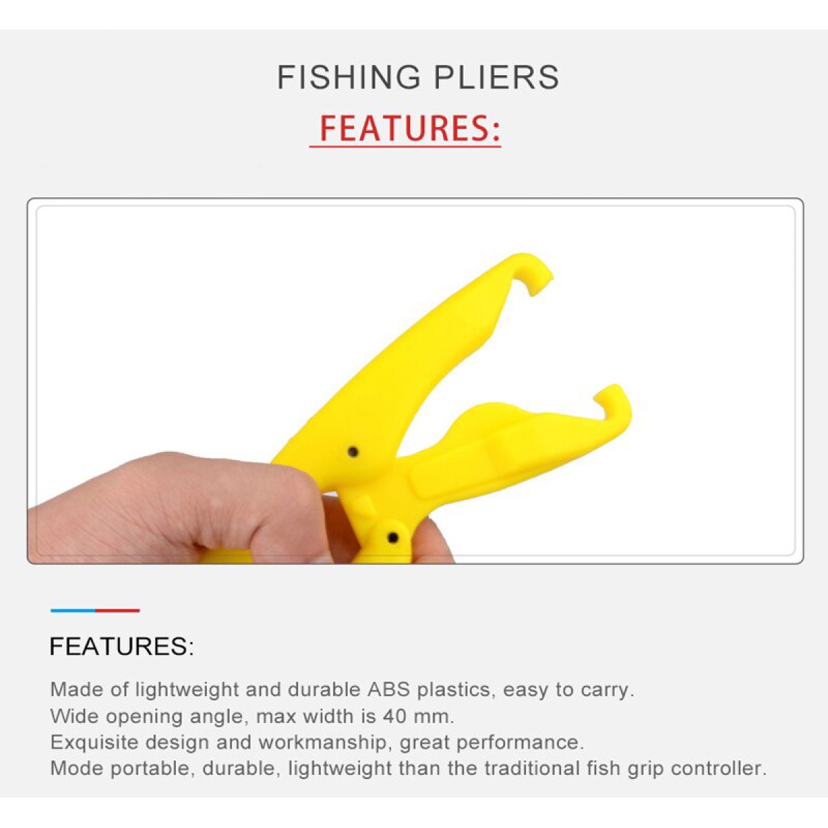 Fish gripper χεριού FISH-0023, ABS, κίτρινο