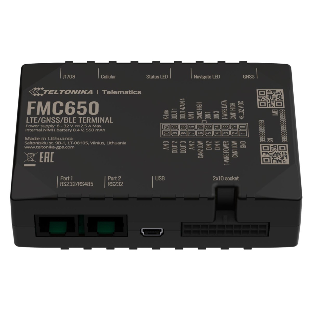 TELTONIKA GPS Tracker οχημάτων FMC650, 4G/GNSS/Bluetooth