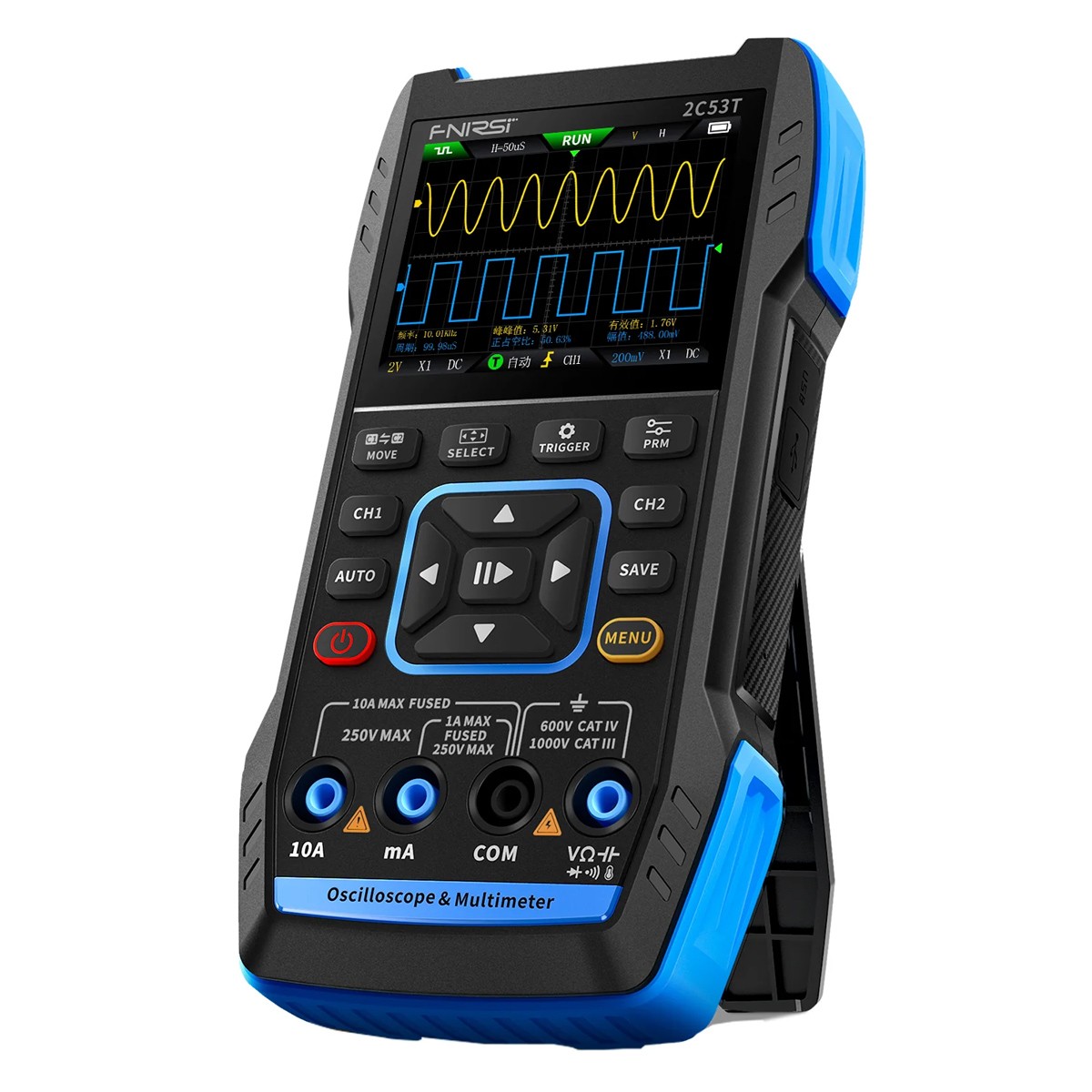FNIRSI 3 σε 1 παλμογράφος/πολύμετρο/signal generator χειρός 2C53T, επαναφορτιζόμενο