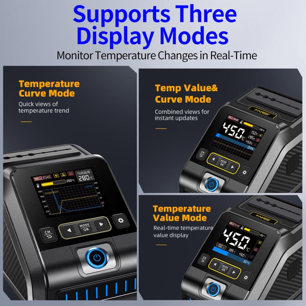 FNIRSI σταθμός συγκόλλησης DWS-200, 200W, 100~450 °C