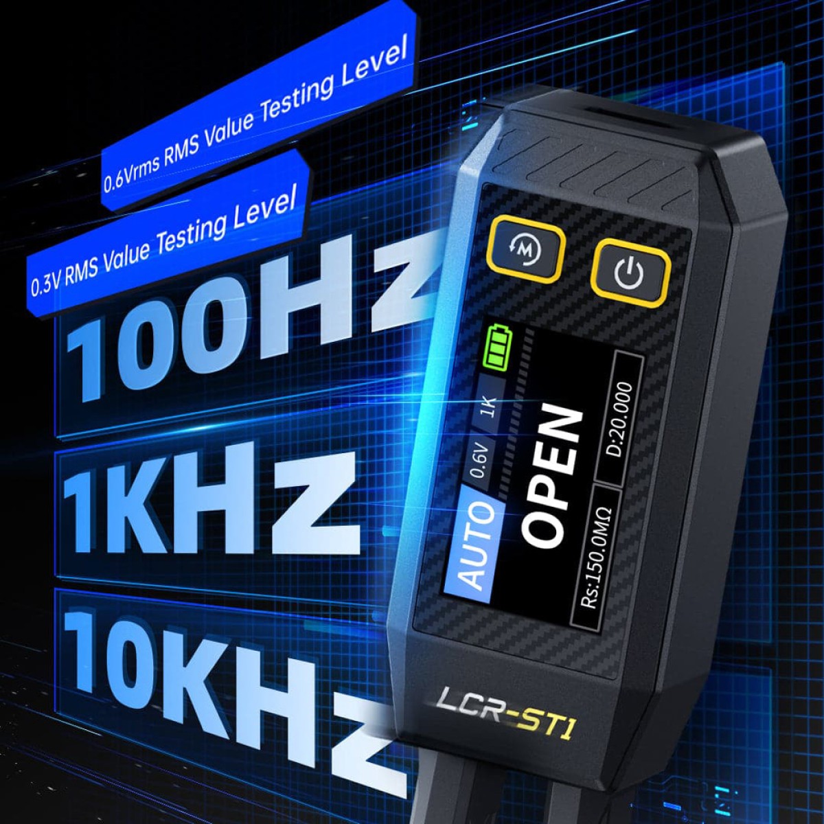 FNIRSI ψηφιακό LCR/SMD/ESR tester LCR-ST1, επαναφορτιζόμενο