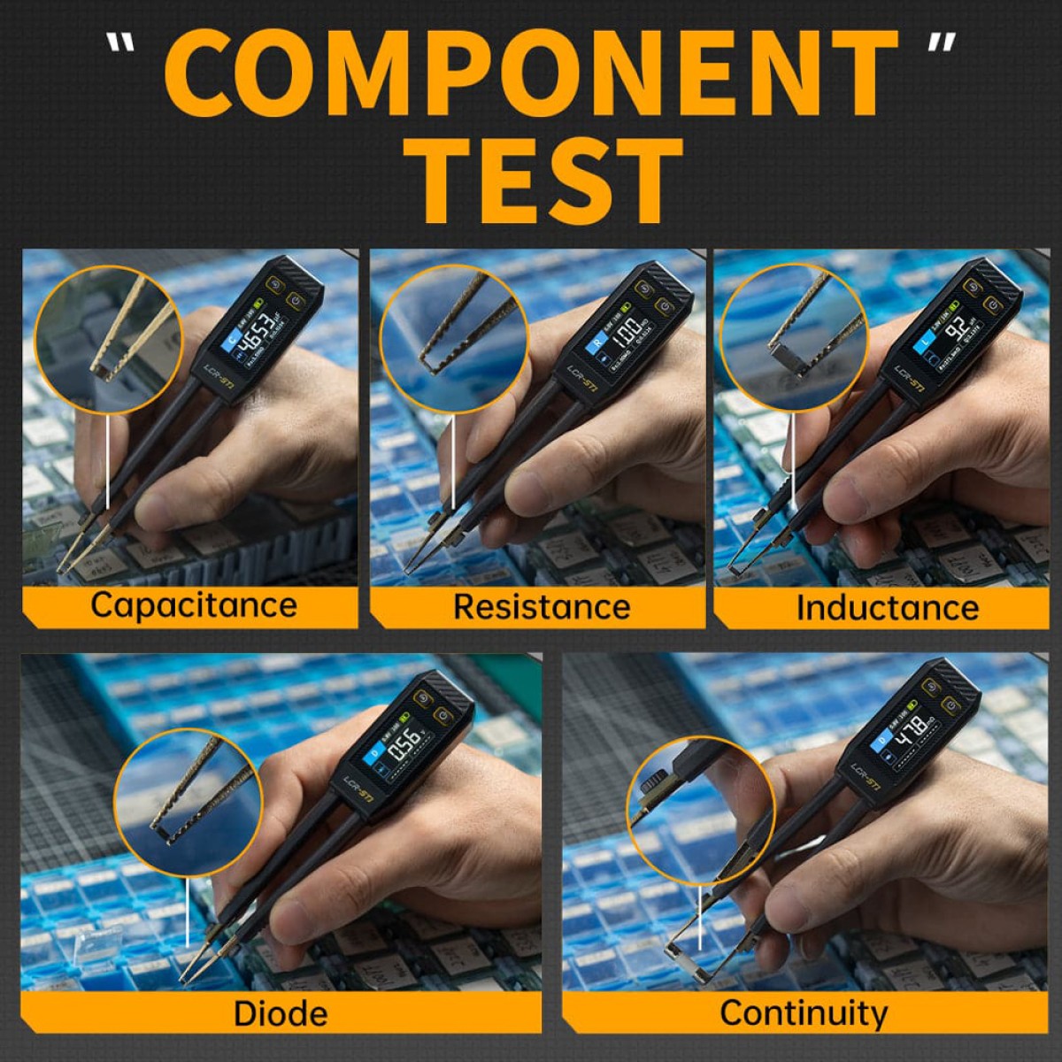 FNIRSI ψηφιακό LCR/SMD/ESR tester LCR-ST1, επαναφορτιζόμενο