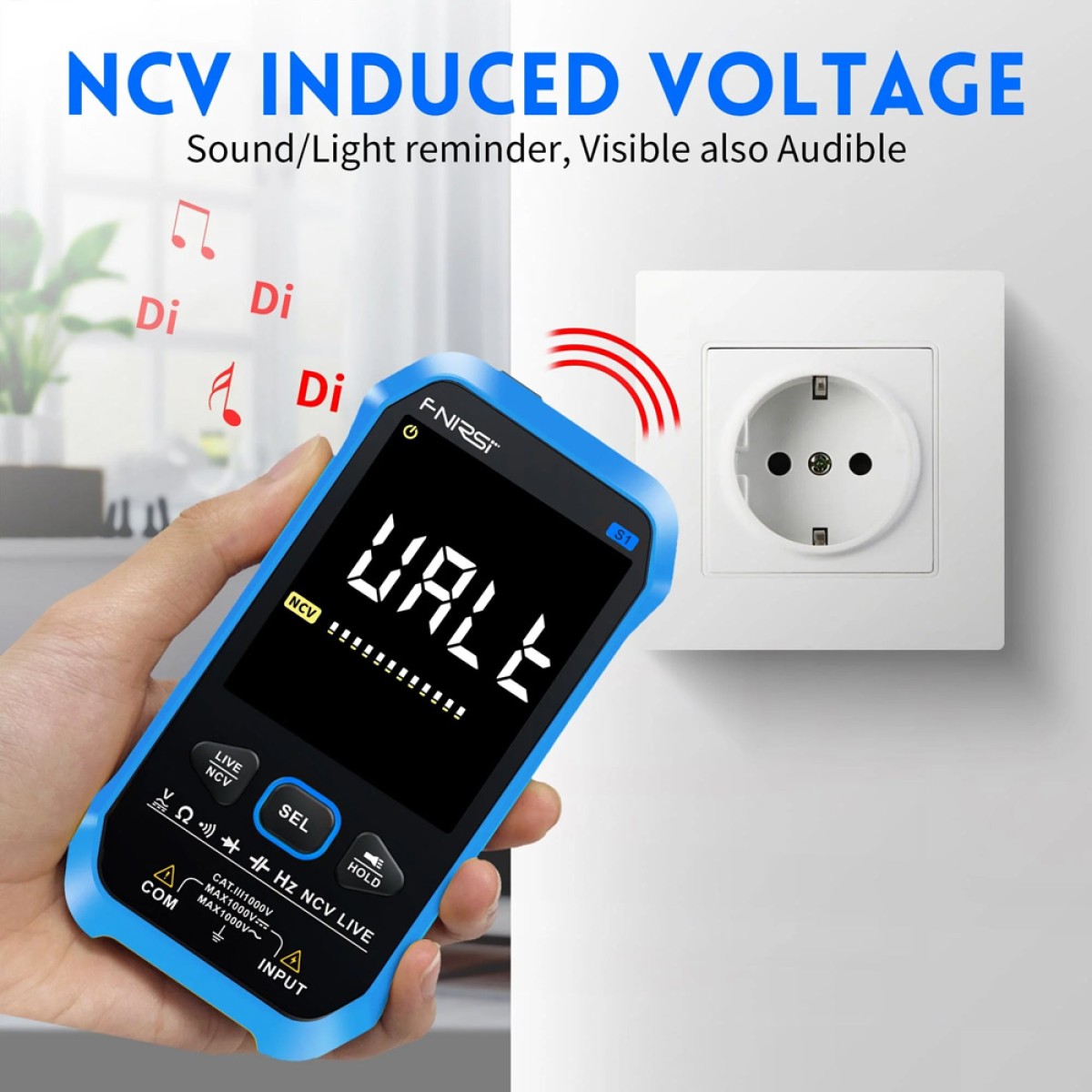 FNIRSI ψηφιακό πολύμετρο S1, 1000V AC/DC, NCV, RMS, επαναφορτιζόμενο