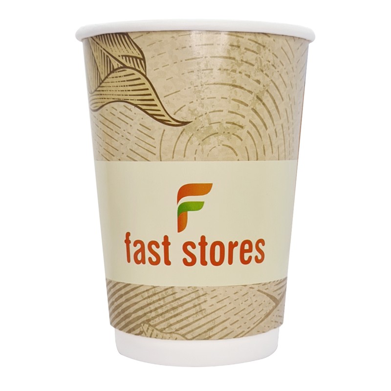 FAST STORES χάρτινα ποτήρια καφέ, 8oz, χωρίς καπάκι, 25τμχ