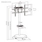 BRATECK βάση τηλεόρασης δαπέδου FS38-46TWE, 37-86", έως 50kg, με ράφι & cable management, ροδάκια, μαύρη