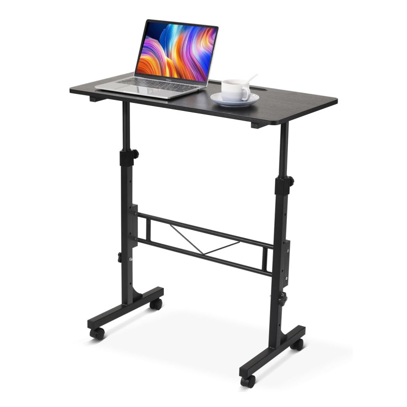 BRATECK γραφείο FWS10-6 με ρυθμιζόμενο ύψος & ροδάκια, 800x400x710~1110mm, μαύρο