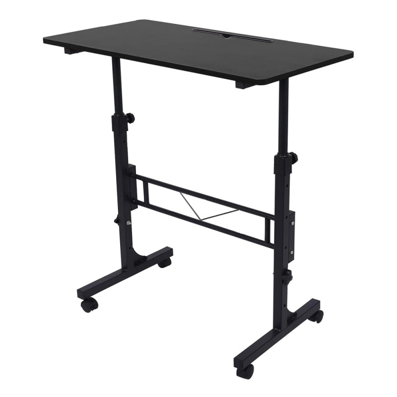 BRATECK γραφείο FWS10-6 με ρυθμιζόμενο ύψος & ροδάκια, 800x400x710~1110mm, μαύρο