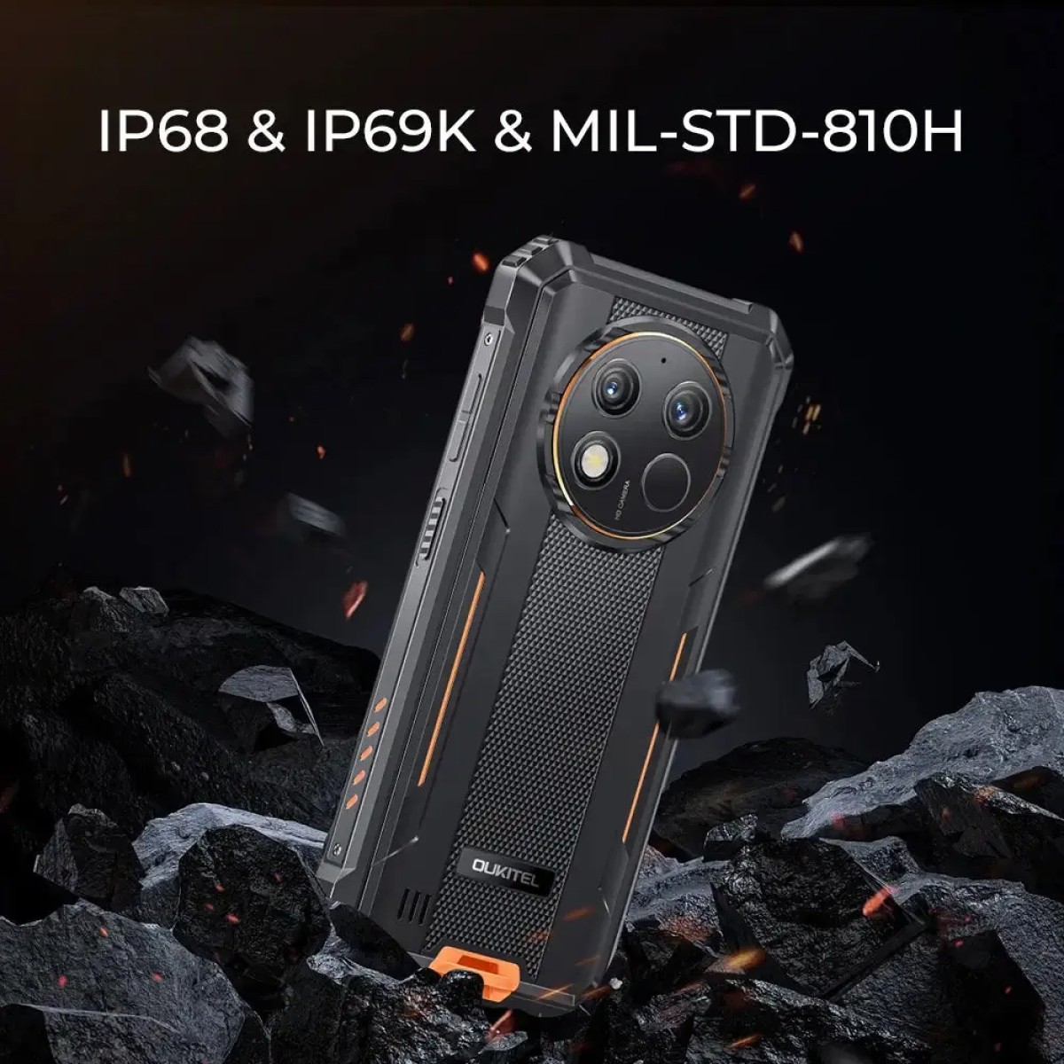 OUKITEL smartphone G1, 6.52", 6/256GB, 10600mAh, IP68/IP69K/MIL-STD-810H, μαύρο