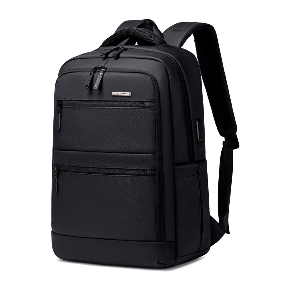 GOLDEN WOLF τσάντα πλάτης GB00707 με θήκη laptop 15.6", 21L, μαύρη