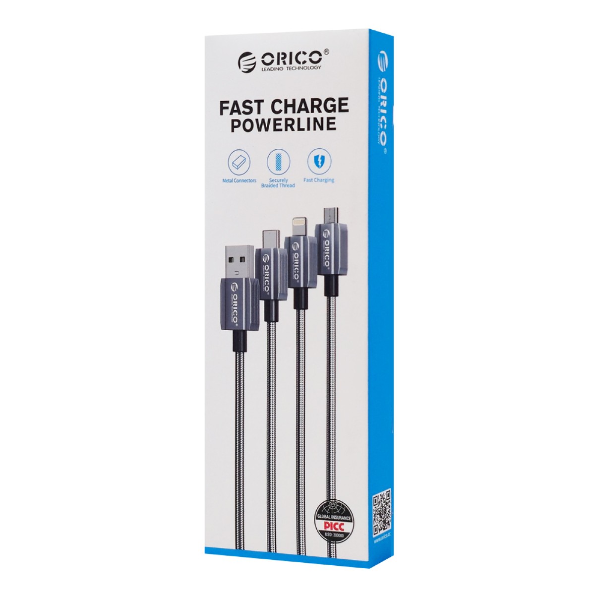 ORICO καλώδιο USB-C GQA60, 60W, 480Mbps, 1m, μαύρο