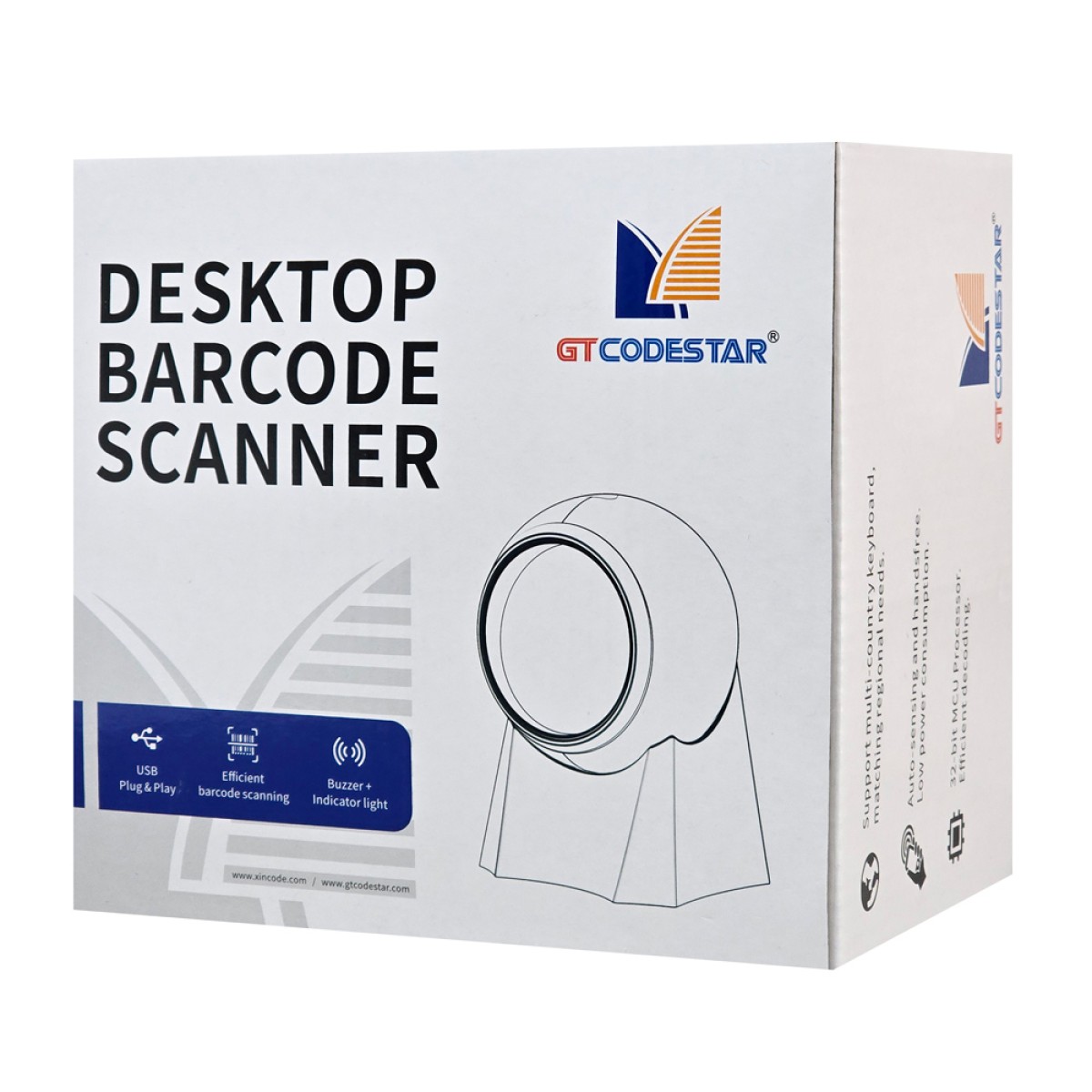 GTCODESTAR επιτραπέζιο barcode scanner GT-8800F, 1D & 2D, ενσύρματο, μαύρο