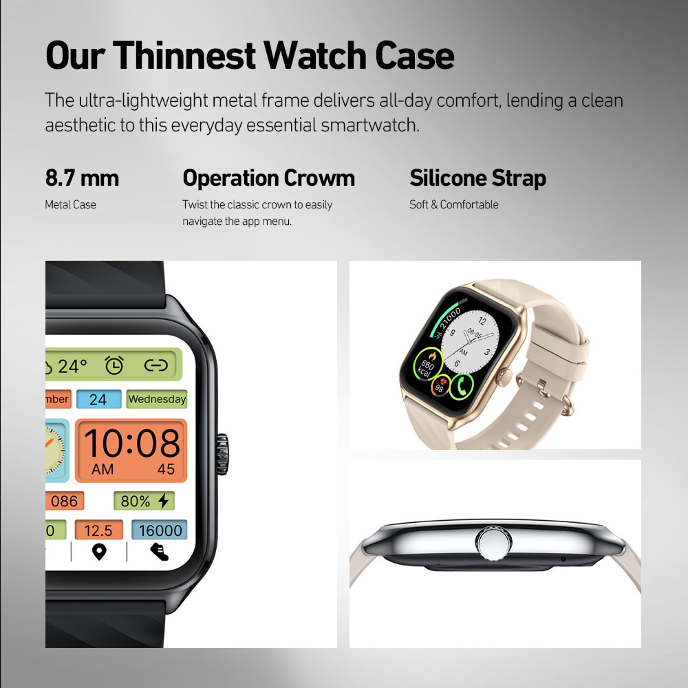 ZEBLAZE smartwatch GTS 4, heart rate, 1.94" AMOLED, IP68, μαύρο