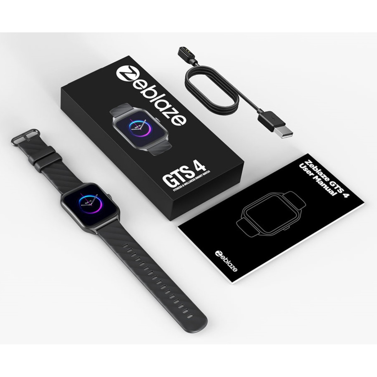 ZEBLAZE smartwatch GTS 4, heart rate, 1.94" AMOLED, IP68, μαύρο