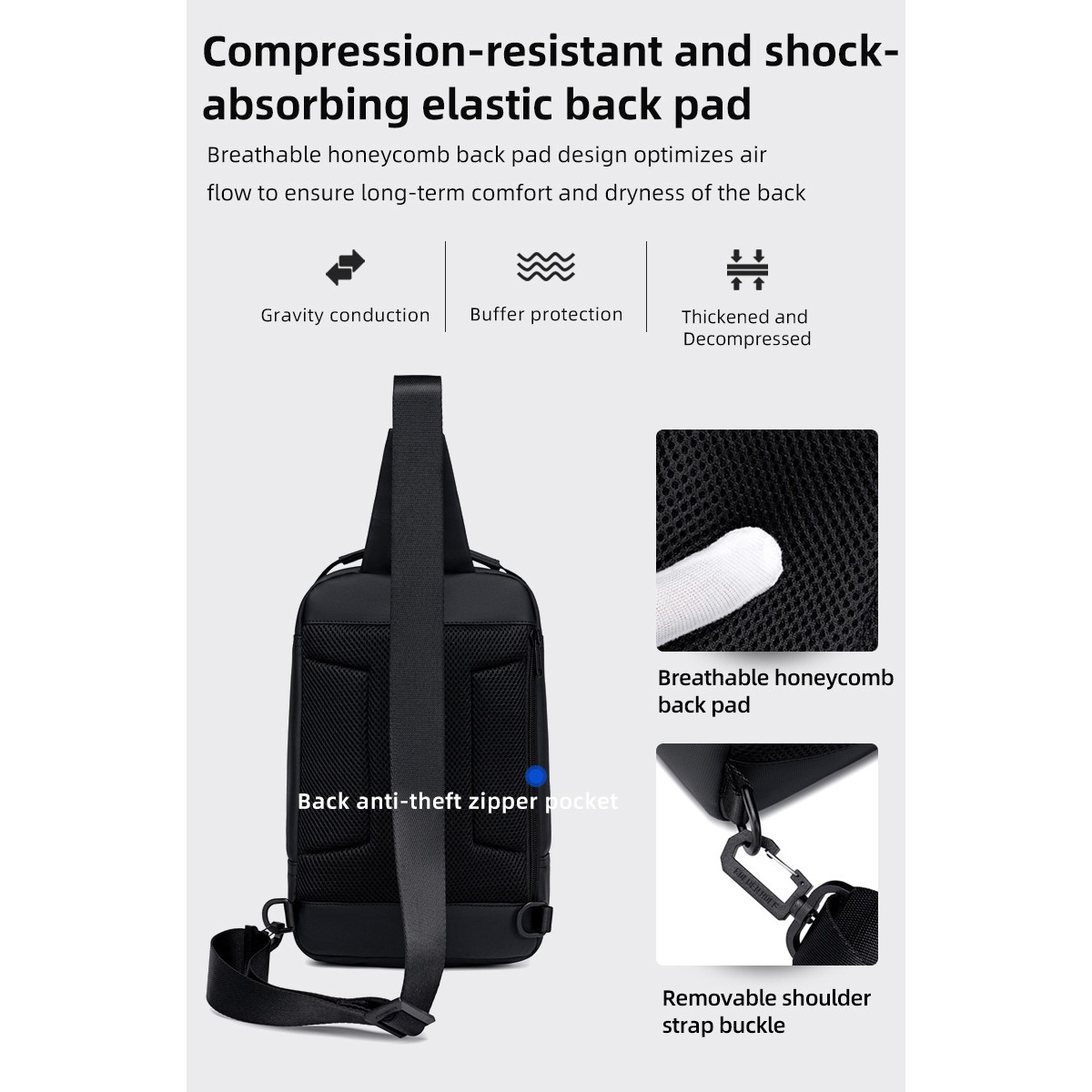 GOLDEN WOLF τσάντα Crossbody GXB00725, 4L, μαύρη