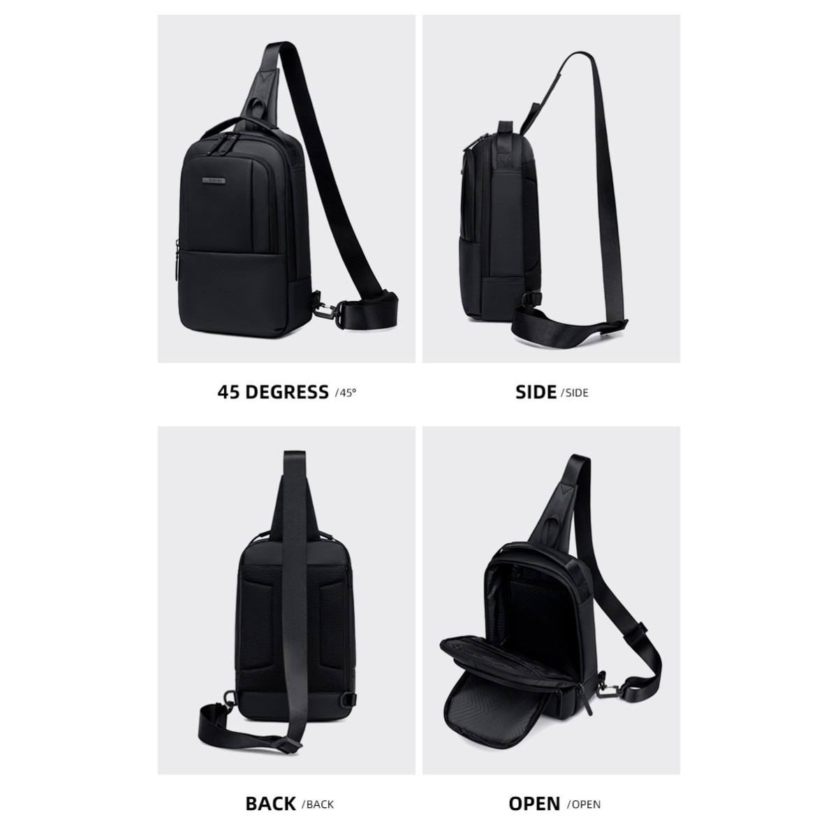 GOLDEN WOLF τσάντα Crossbody GXB00725, 4L, μαύρη