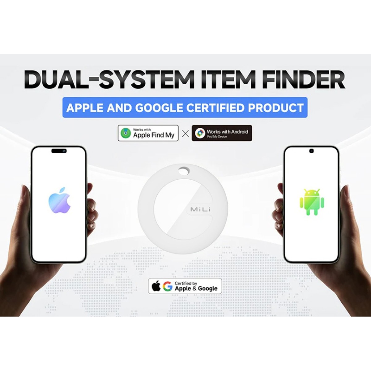 MILI smart tag MiTag Duo για iOS & Android συσκευές, Bluetooth tracker, μαύρο