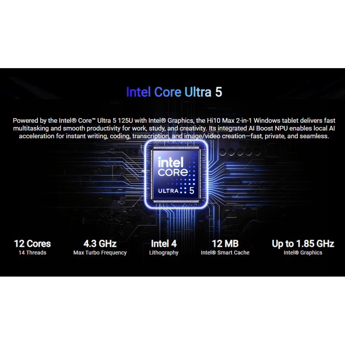 CHUWI tablet Hi10 Max με πληκτρολόγιο/θήκη, 12.96", 12/512GB, Windows 11 Pro, 4820mAh, γκρι