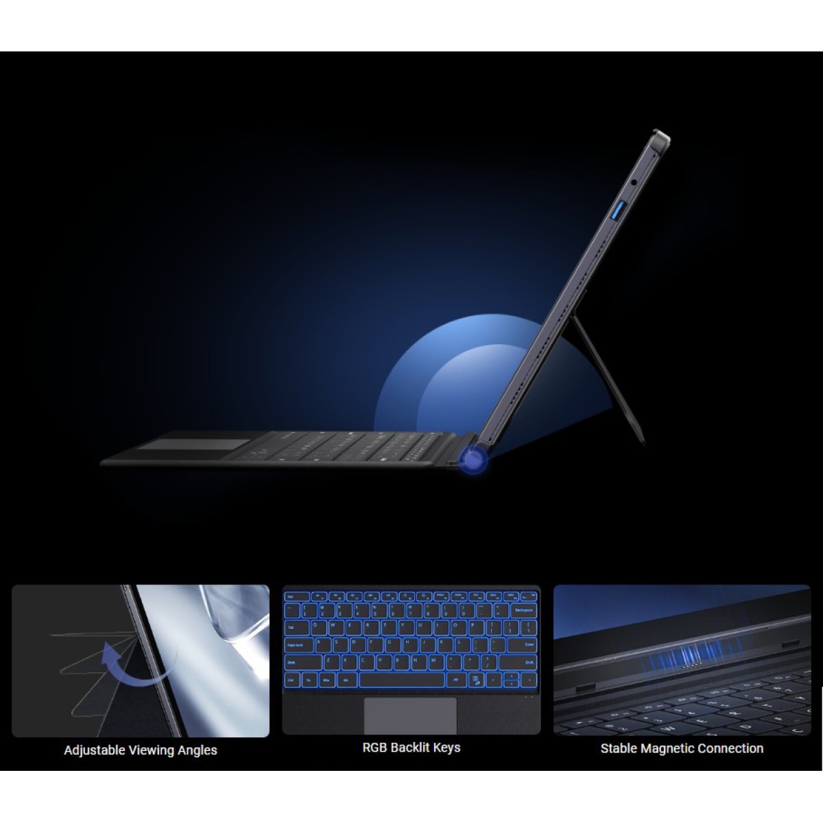 CHUWI tablet Hi10 Max με πληκτρολόγιο/θήκη, 12.96", 12/512GB, Windows 11 Pro, 4820mAh, γκρι