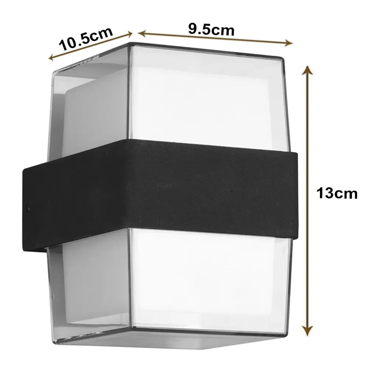 POWERTECH LED φωτιστικό τοίχου HLL-0159, 14W, 4000K, 1190lm, IP65, μαύρο