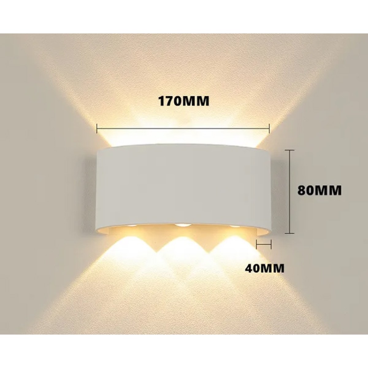 POWERTECH LED φωτιστικό τοίχου HLL-0160, 6W, 4000K, 510lm, IP65, λευκό
