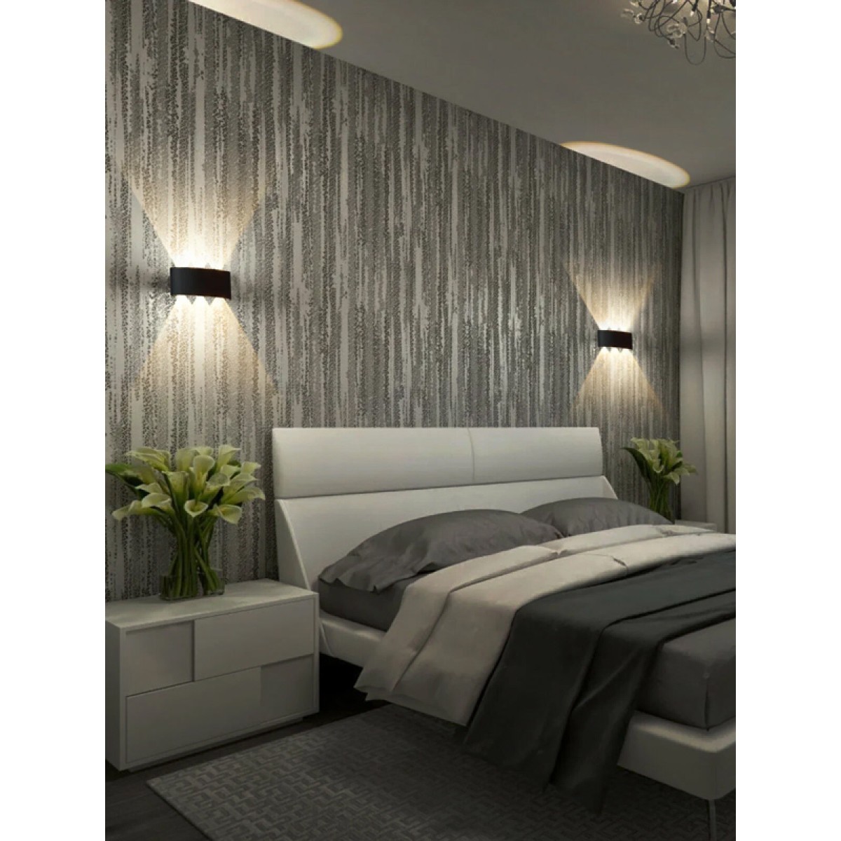 POWERTECH LED φωτιστικό τοίχου HLL-0161, 6W, 4000K, 510lm, IP65, μαύρο