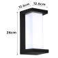 POWERTECH LED φωτιστικό τοίχου HLL-0166, 12W, 4000K, 960lm, IP65, μεταλλικό, μαύρο