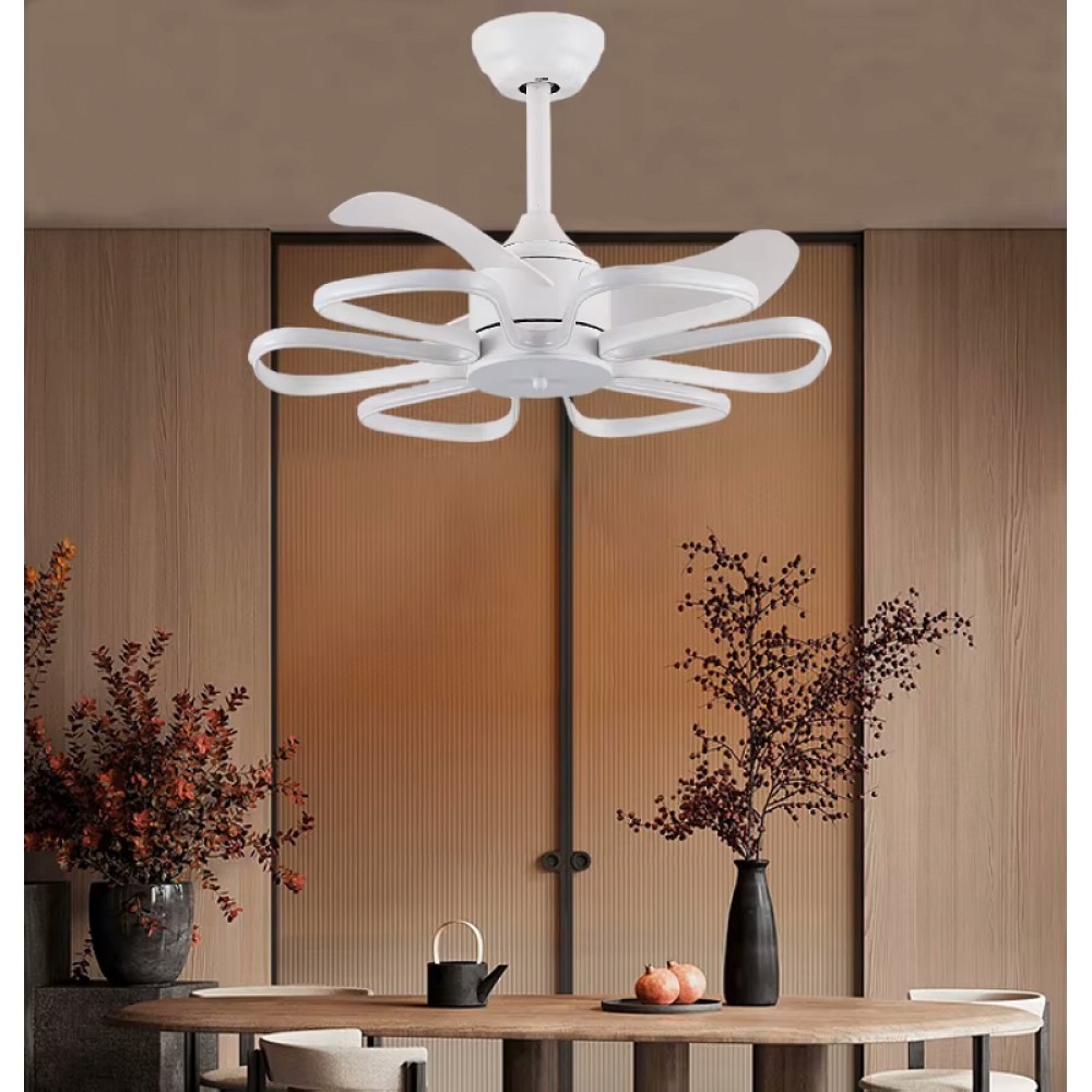POWERTECH ανεμιστήρας οροφής HLL-0173 με LED φως, 96W, Φ55x35cm, λευκός