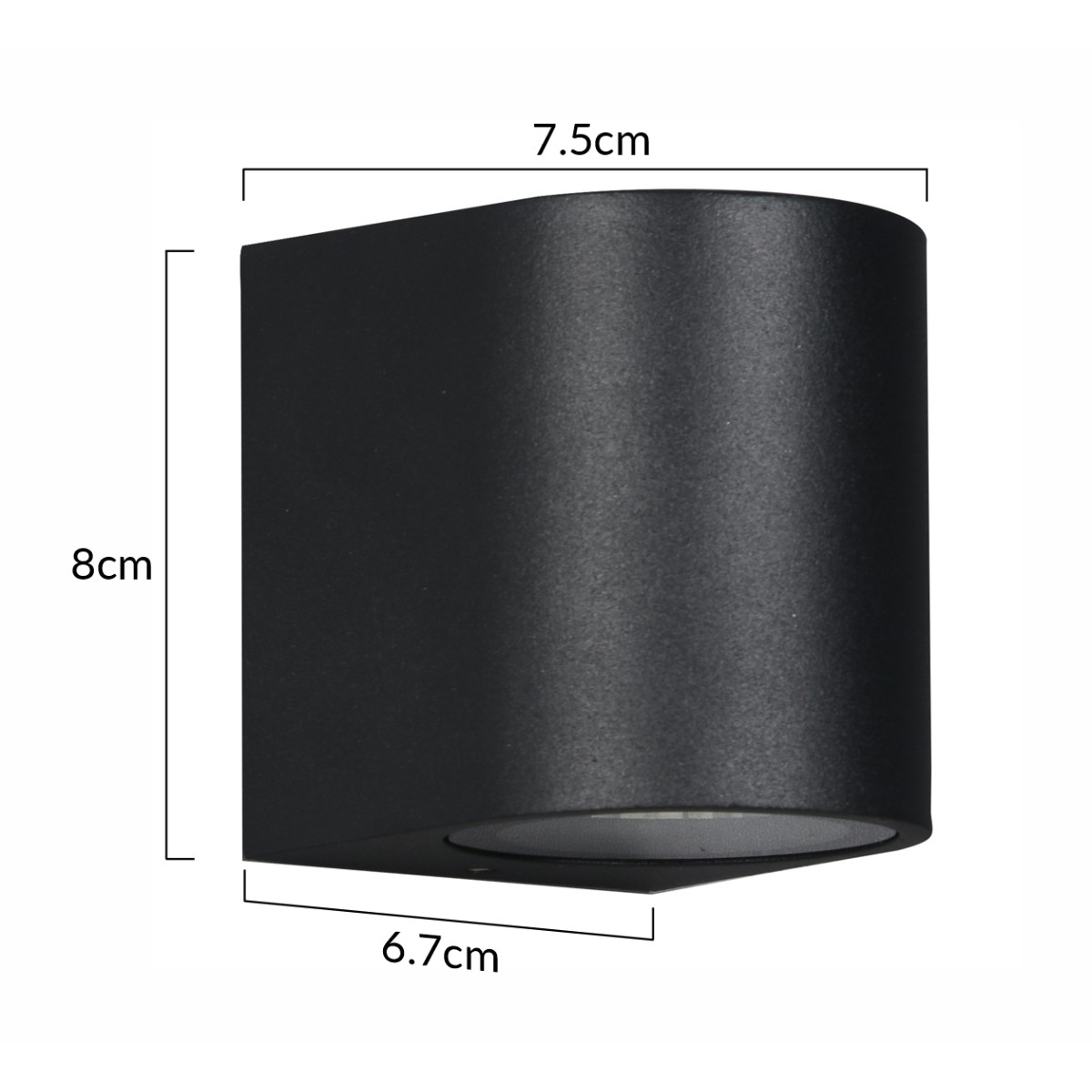 POWERTECH φωτιστικό τοίχου HLL-0187 για GU10 λάμπα, μεταλλικό, IP65, μαύρο