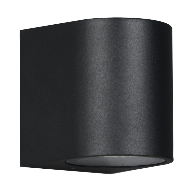 POWERTECH φωτιστικό τοίχου HLL-0187 για GU10 λάμπα, μεταλλικό, IP65, μαύρο