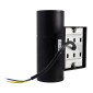 POWERTECH φωτιστικό τοίχου HLL-0190 για 2x GU10 λάμπες, μεταλλικό, IP65, μαύρο