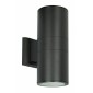 POWERTECH φωτιστικό τοίχου HLL-0190 για 2x GU10 λάμπες, μεταλλικό, IP65, μαύρο