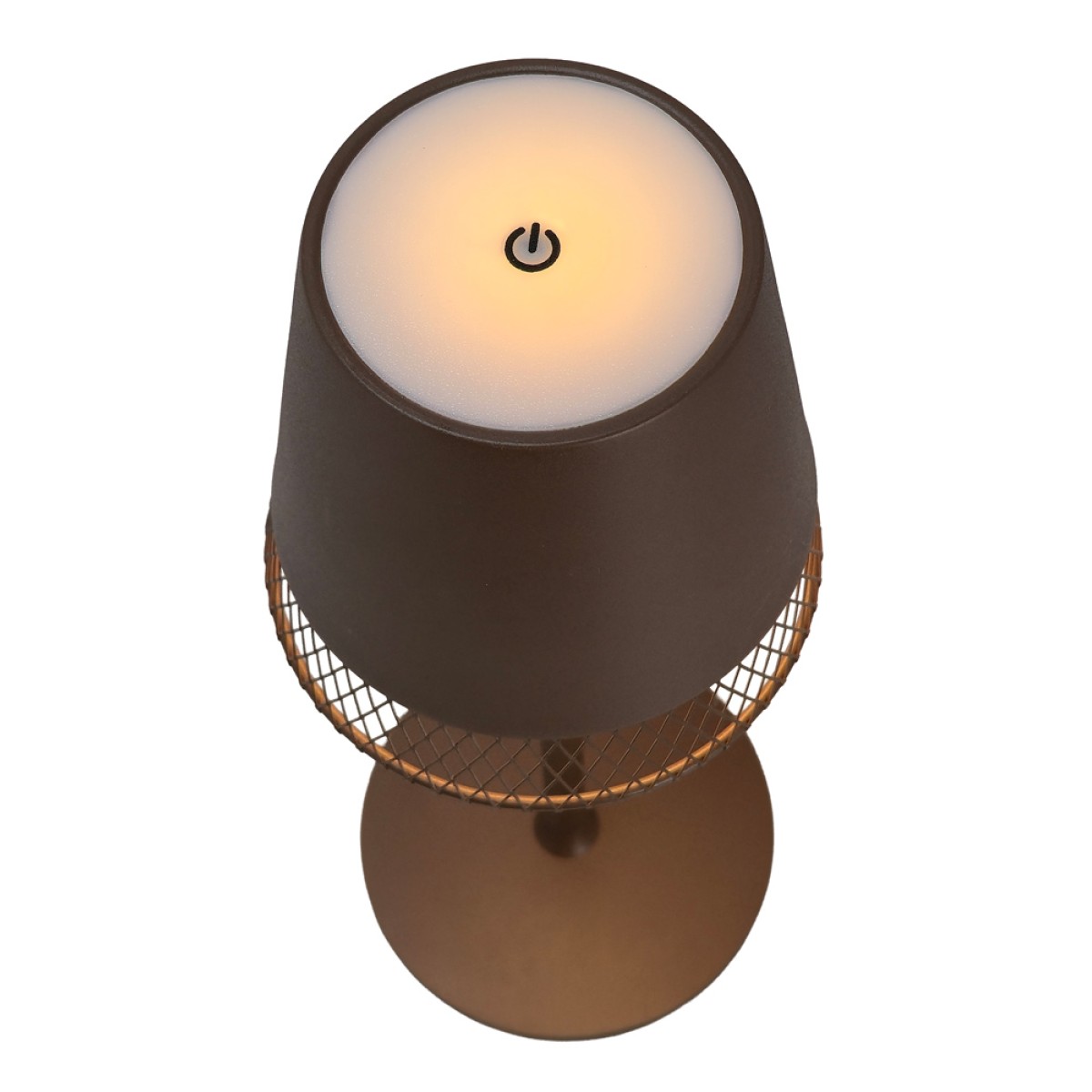 POWERTECH LED επιτραπέζιο φωτιστικό HLL-0191, ρυθμιζόμενο, επαναφορτιζόμενο, καφέ